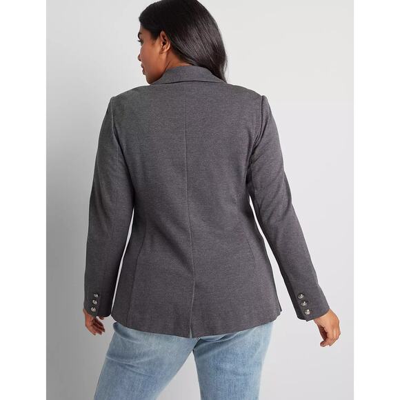 Lane Bryant Ponte Bryant Blazer – Dark Heather Gray – Size 28 Plus - Picture 4 of 8